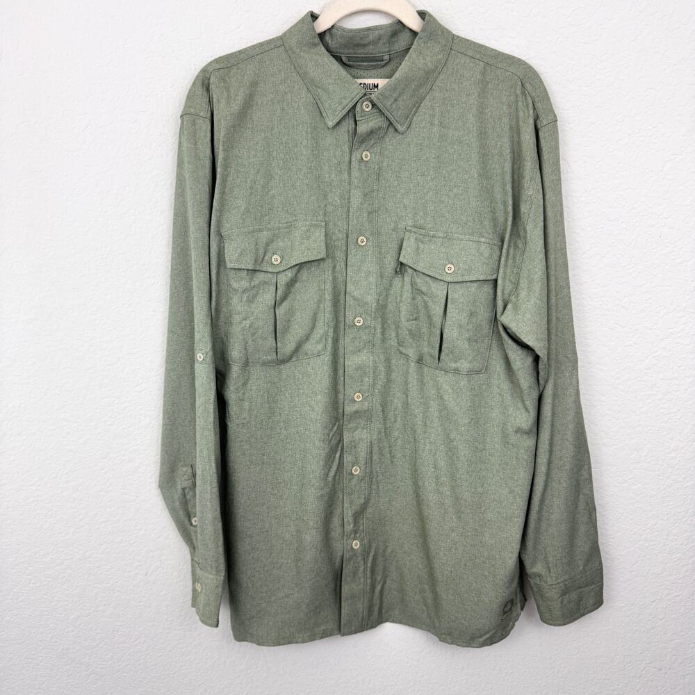 Zero Foxtrot Mens F'n Soft Daily Shirt Size M Long Sleeve Lightweight Sage Green